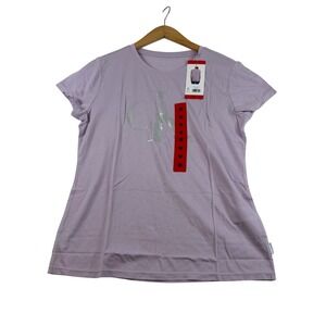 Calvin Klein Jeans Womens Lavender Purple Metallic Logo Crew Neck T-Shirt M NEW